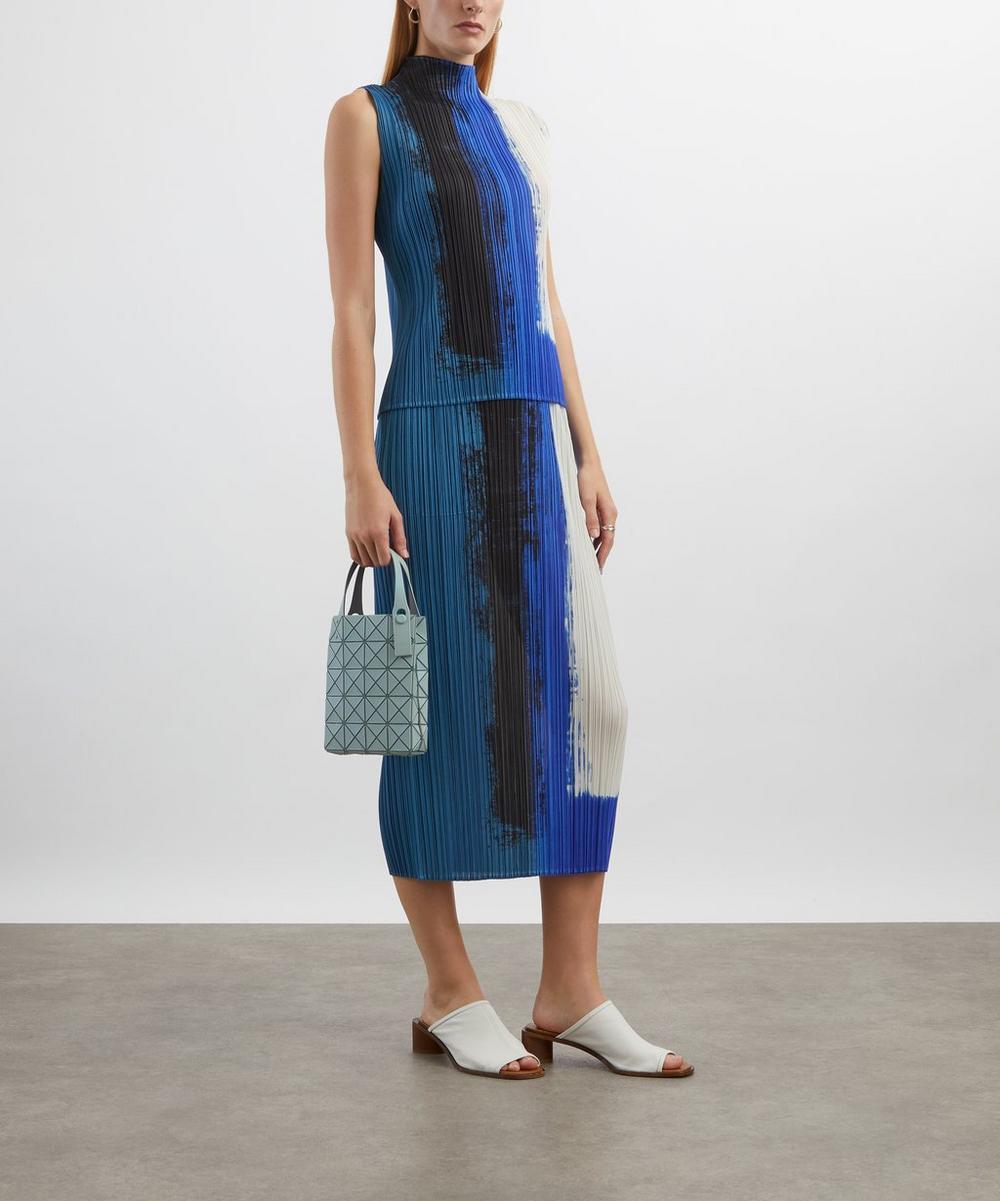 liberty london Pleats Please Issey Miyake JUMP Blue Pleated Midi Skirt