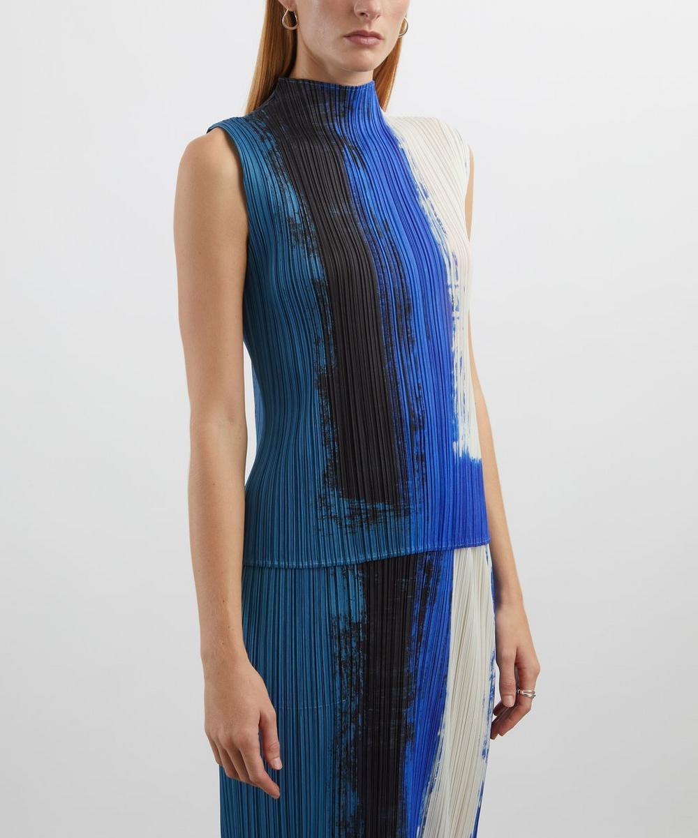 Liberty London Pleats Please Issey Miyake JUMP Blue Pleated Top