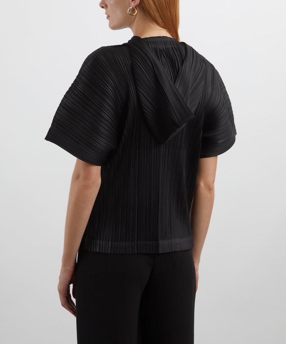 Liberty London Pleats Please Issey Miyake MONTHLY COLOURS: AUGUST Black Pleated Hooded Top