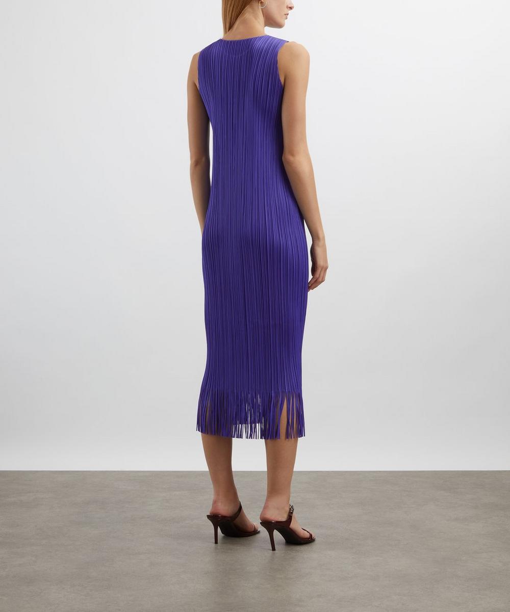 Liberty London Pleats Please Issey Miyake WAVE Purple Pleated Midi Dress