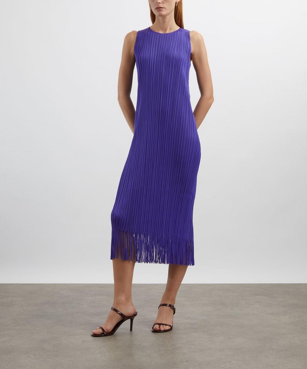 liberty london Pleats Please Issey Miyake WAVE Purple Pleated Midi Dress