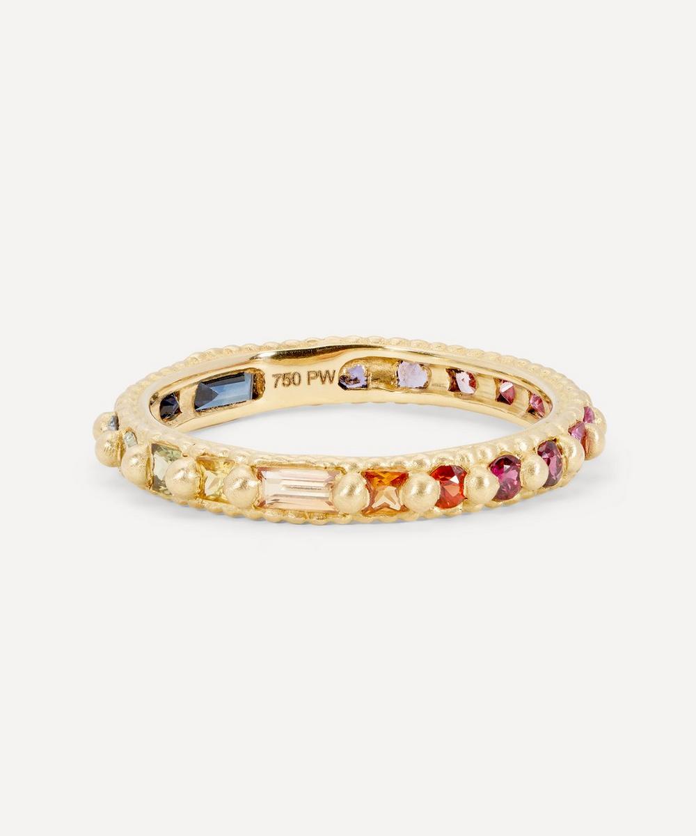 liberty london Polly Wales 18ct Gold Rainbow Mixed Cut Ramona Band Ring