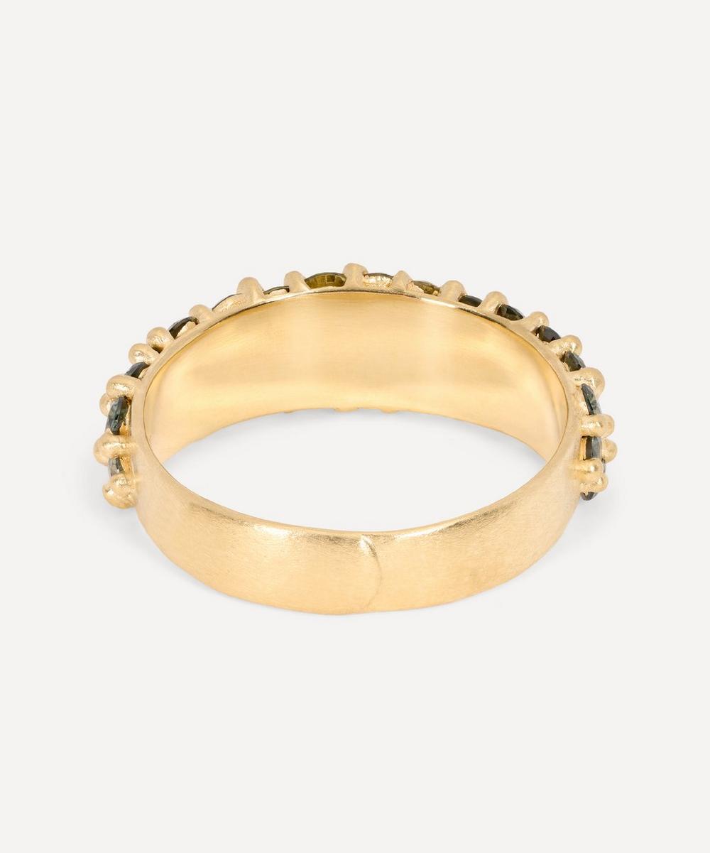 Liberty London Polly Wales 18ct Gold Wide Spring Green River Band Ring