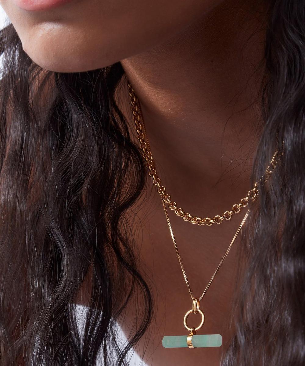 liberty london Rachel Jackson 22ct Gold-Plated Amazonite T-Bar Pendant Necklace