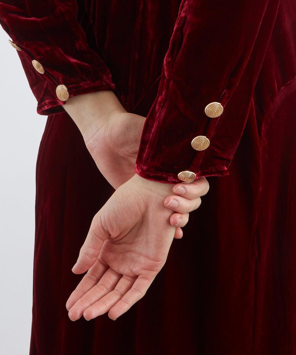 Liberty London RIXO Devina Burgundy Silk-Velvet Dress