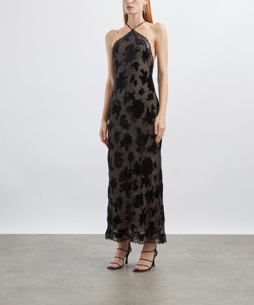 Liberty London RIXO Harlan Silk-Velvet Devoré Dress