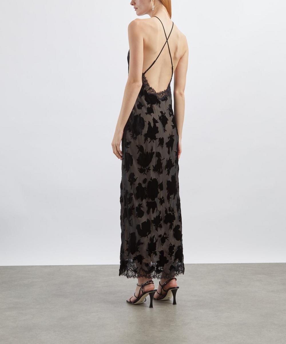 Liberty London RIXO Harlan Silk-Velvet Devoré Dress
