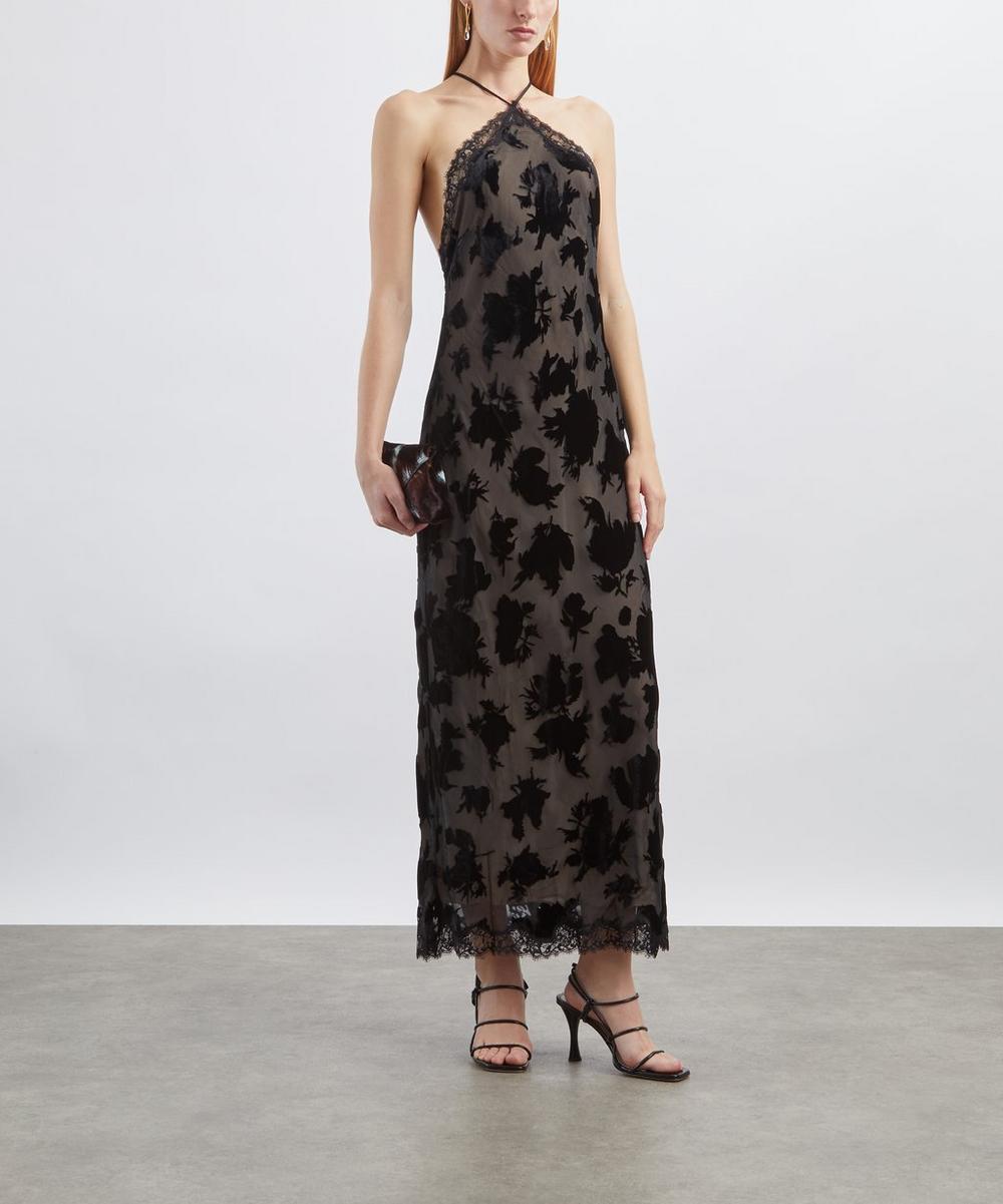 liberty london RIXO Harlan Silk-Velvet Devoré Dress