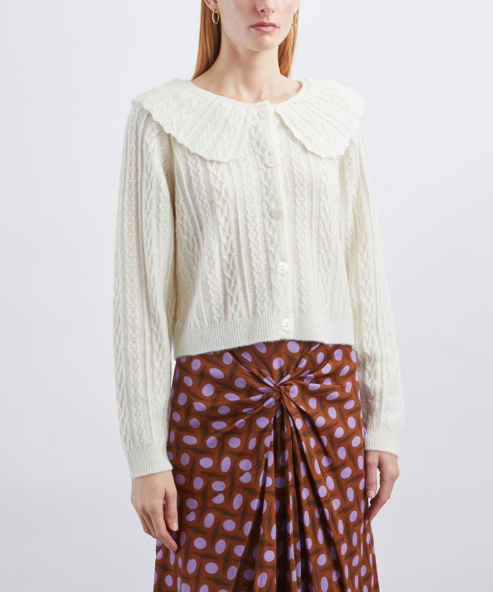 Liberty London RIXO Jelena Cream Wool-Blend Cardigan