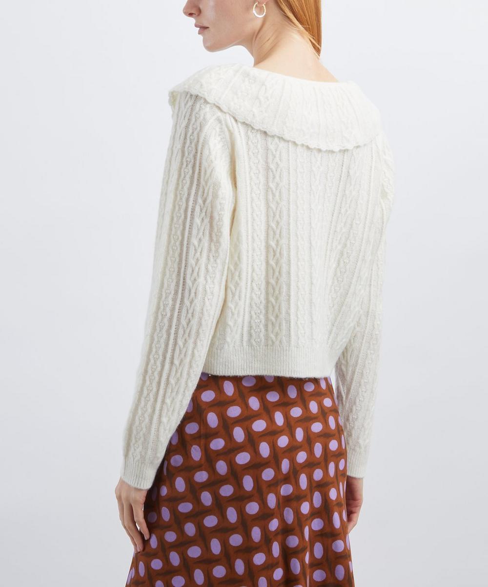Liberty London RIXO Jelena Cream Wool-Blend Cardigan