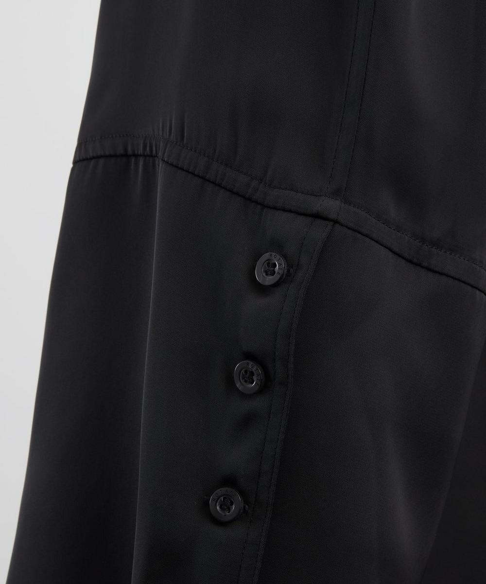 Liberty London ROTATE Birger Christensen Black Satin Tie Shirt Dress