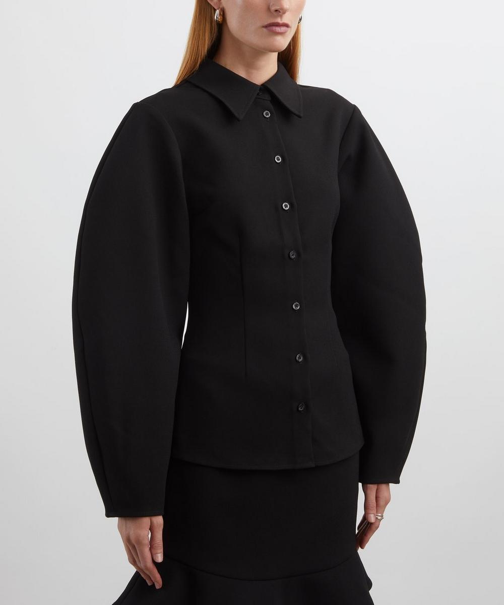 Liberty London ROTATE Birger Christensen Black Suiting Fitted Shirt