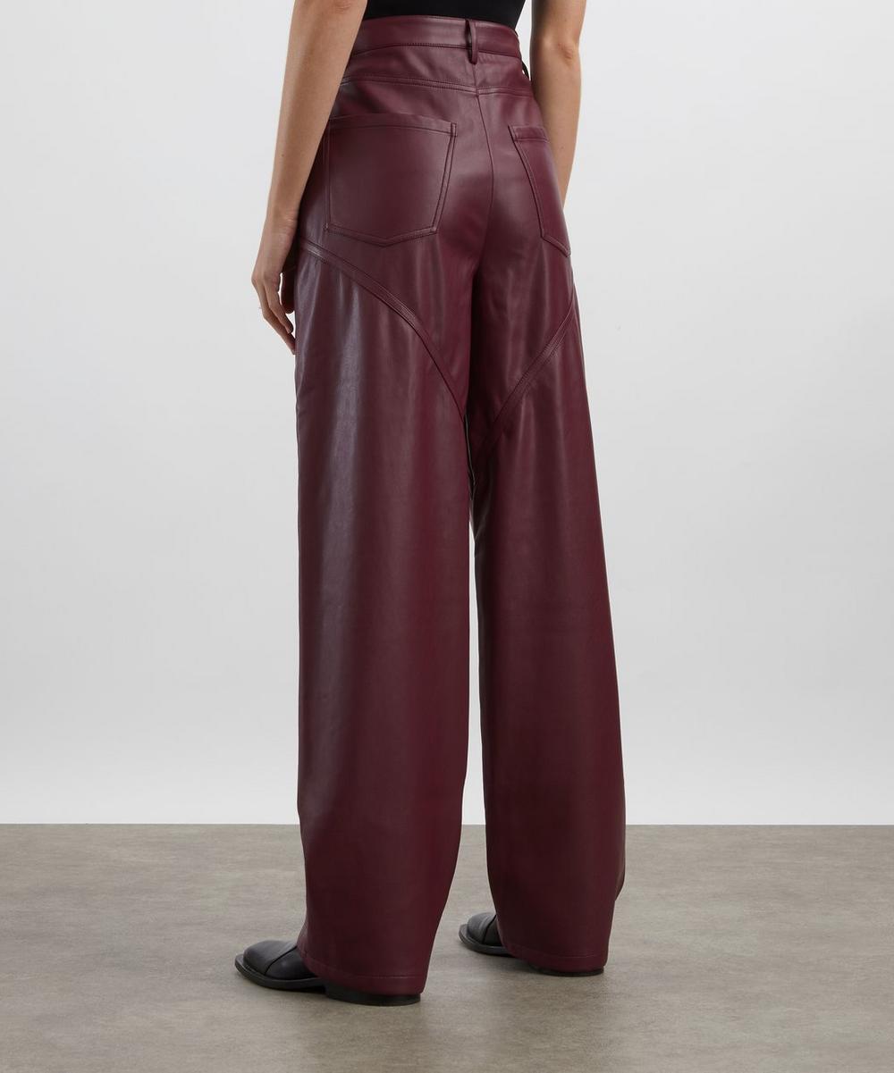 Liberty London ROTATE Birger Christensen Bordeaux Mid-Waisted Piping Trousers