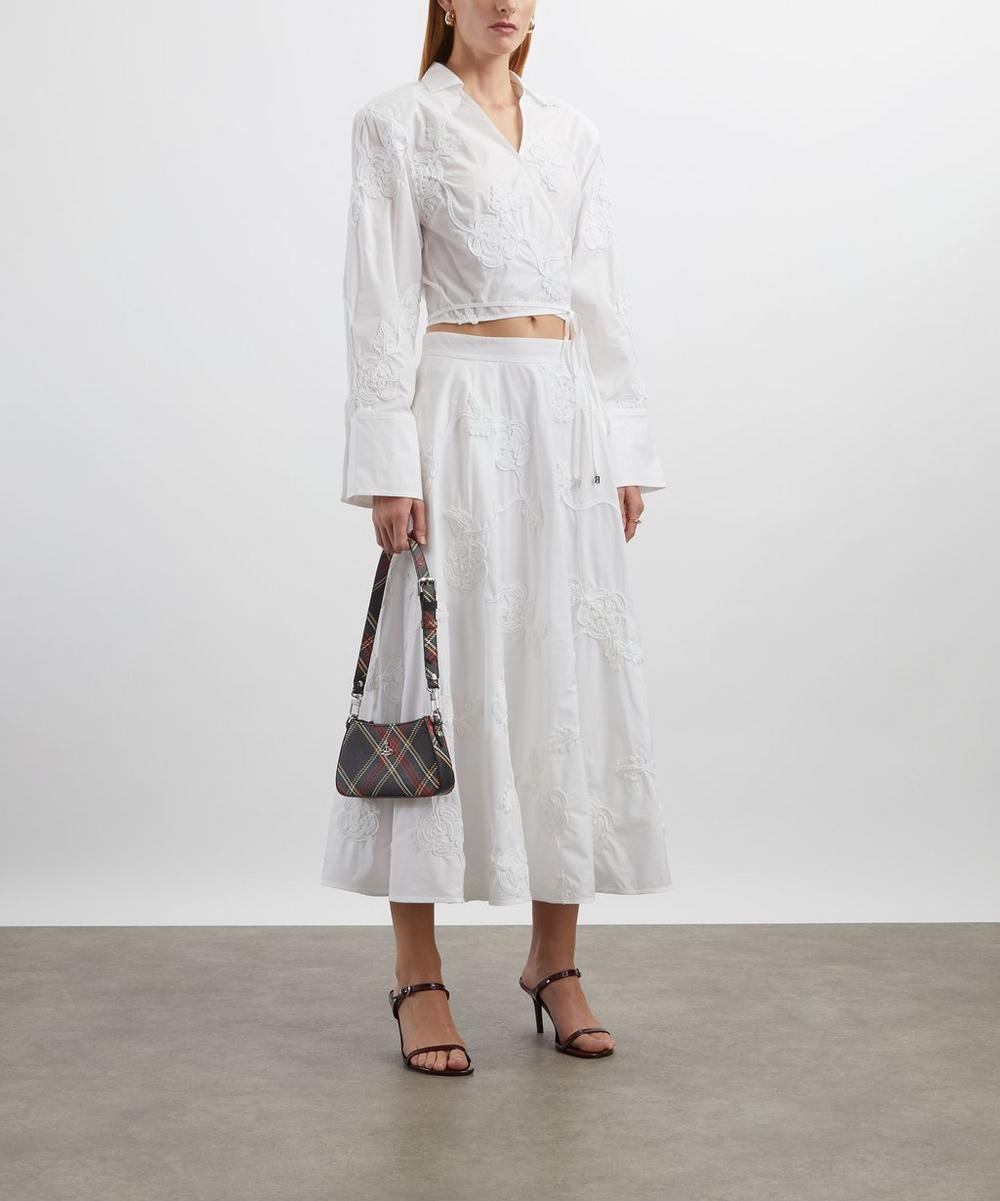 liberty london ROTATE Birger Christensen Bright White Flower Maxi Skirt