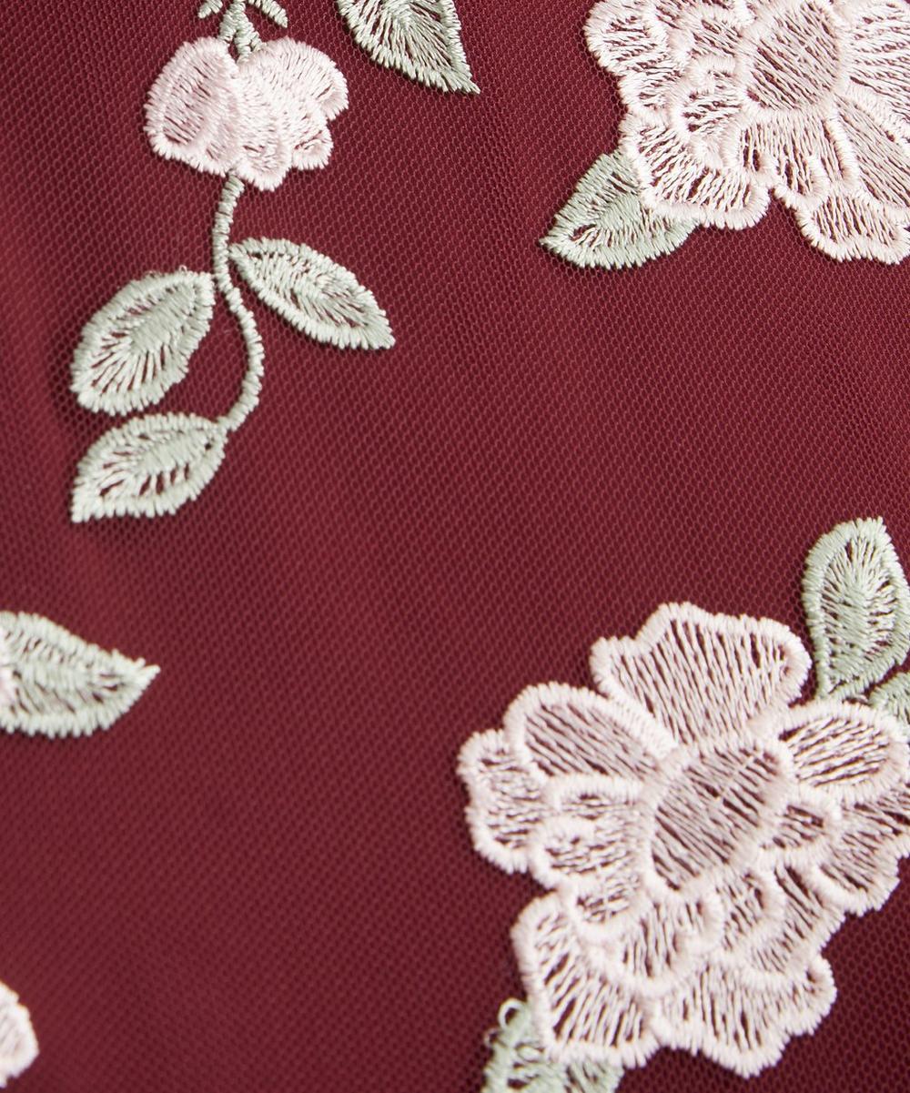 Liberty London ROTATE Birger Christensen Sleeveless Bordeaux Flower Print Maxi Dress