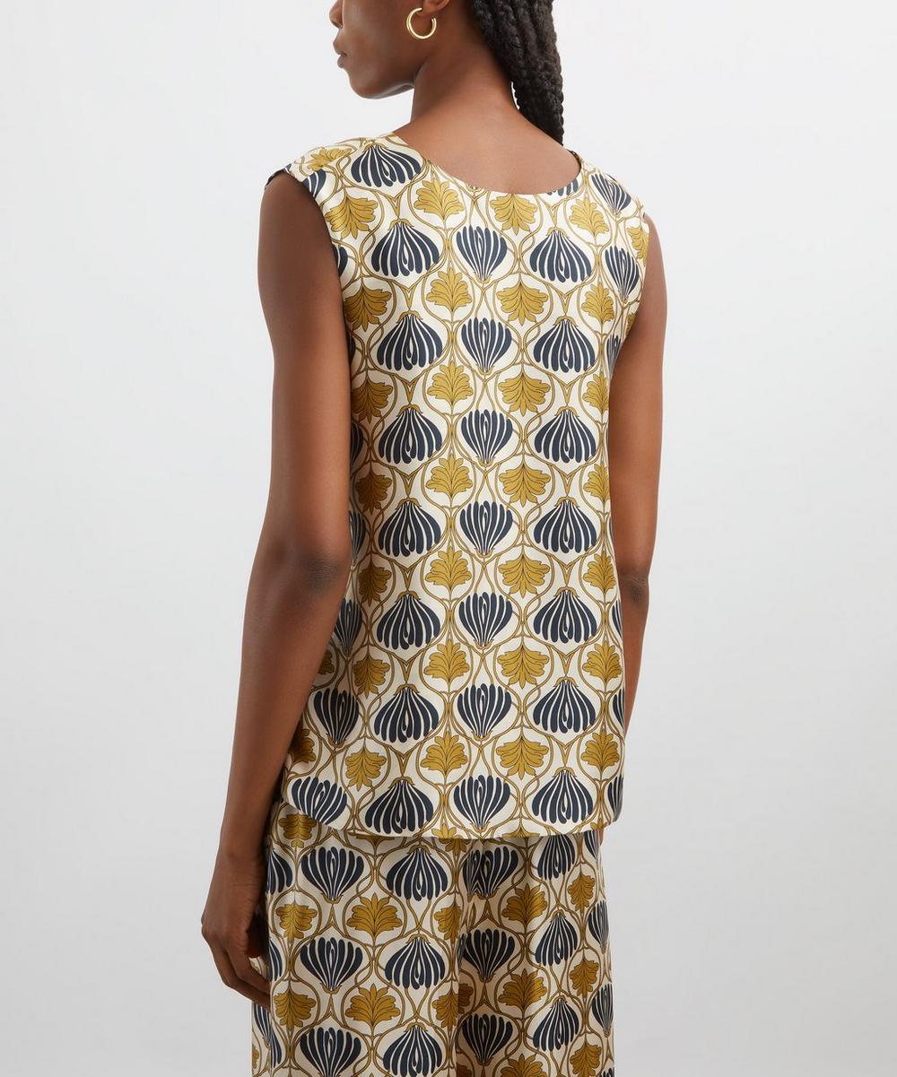 Liberty London S Max Mara Reversible Printed Silk Time Top