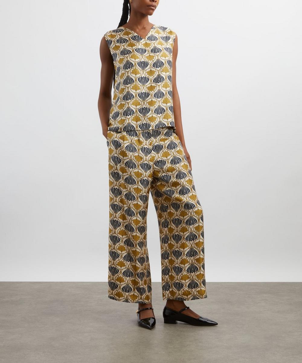 liberty london S Max Mara Reversible Printed Silk Time Top