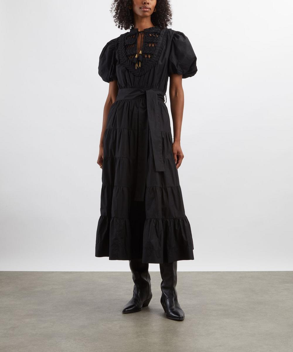 Liberty London Scarlett Poppies Ethereal Cotton Poplin Maxi Dress