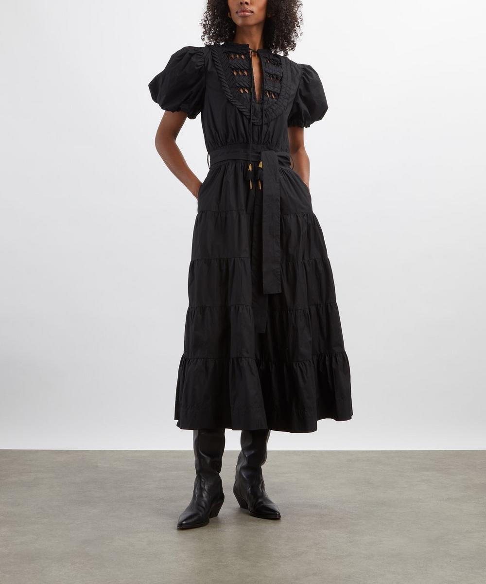 liberty london Scarlett Poppies Ethereal Cotton Poplin Maxi Dress