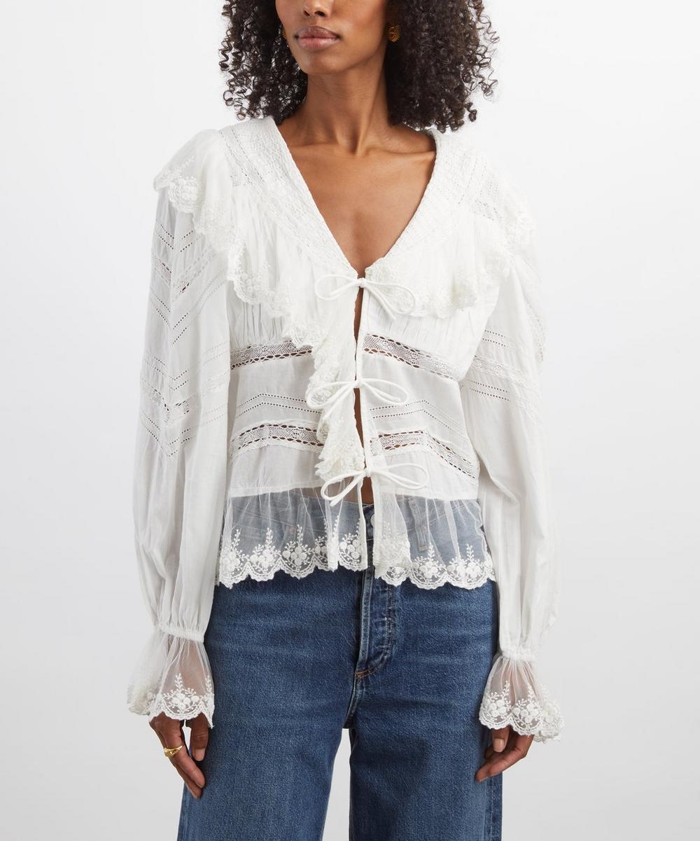 Liberty London Scarlett Poppies Rosalia Lace Blouse
