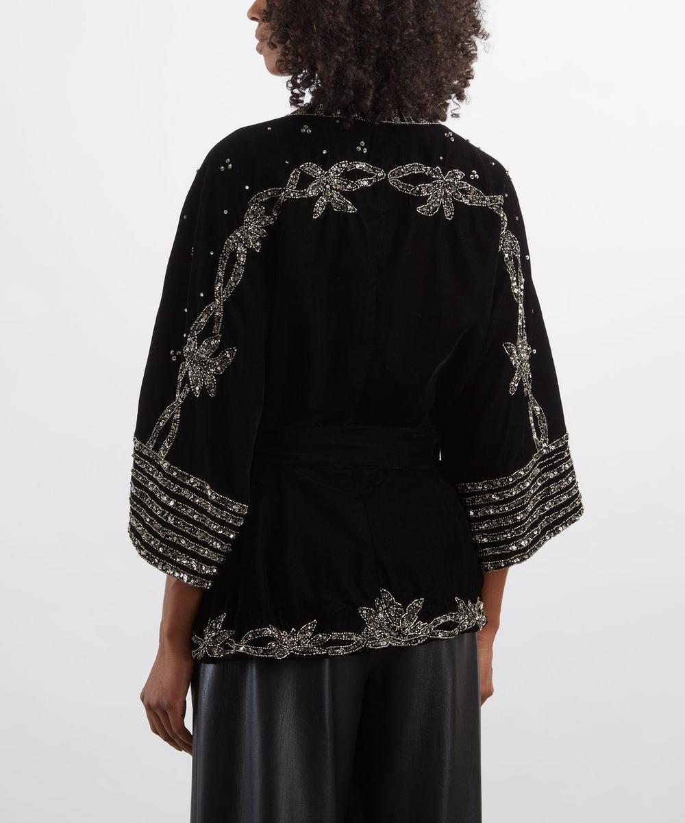 Liberty London Scarlett Poppies Starlight Velvet Kimono