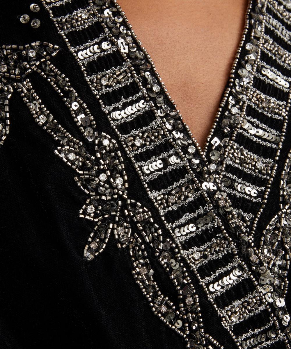 Liberty London Scarlett Poppies Starlight Velvet Kimono