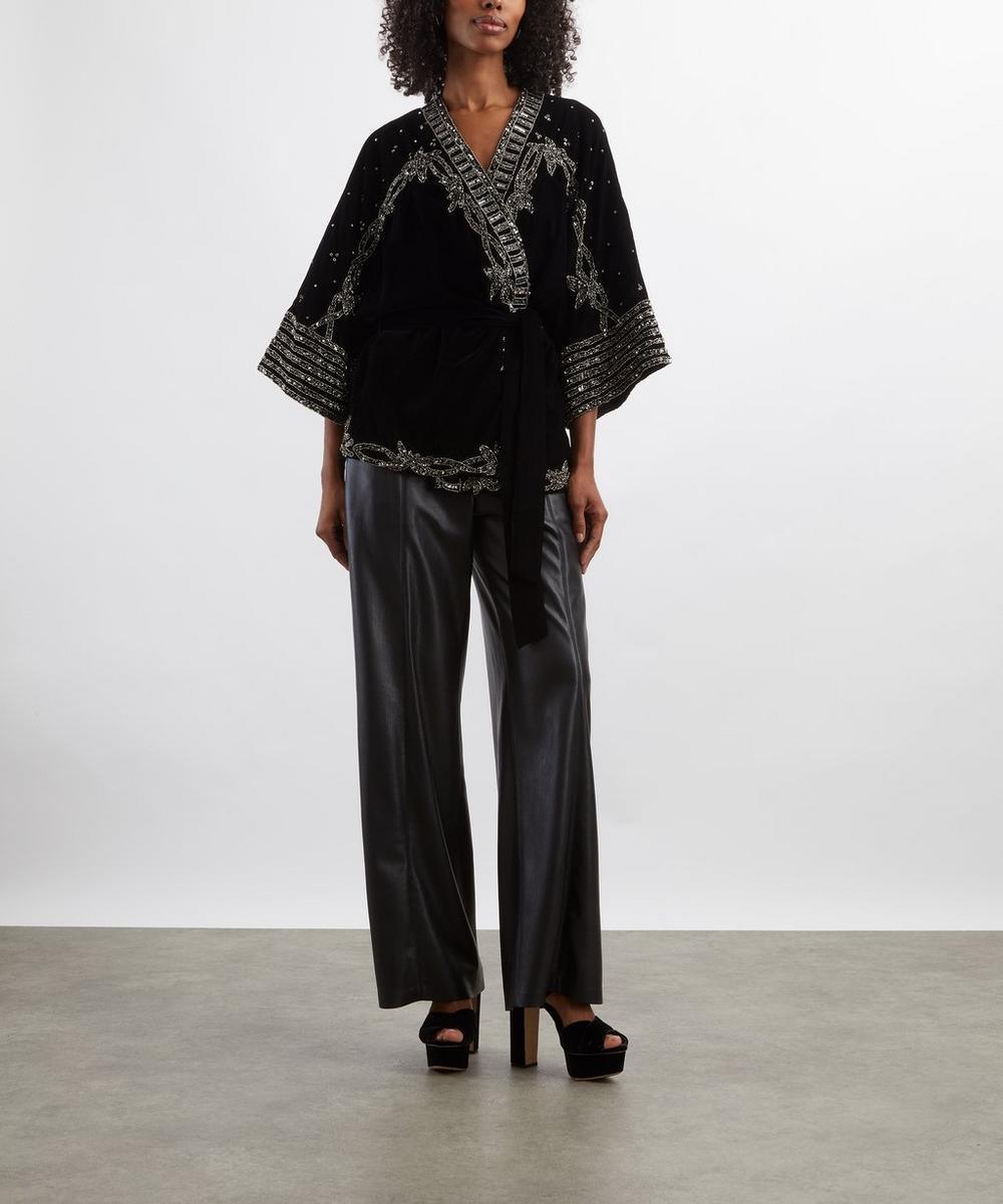 liberty london Scarlett Poppies Starlight Velvet Kimono