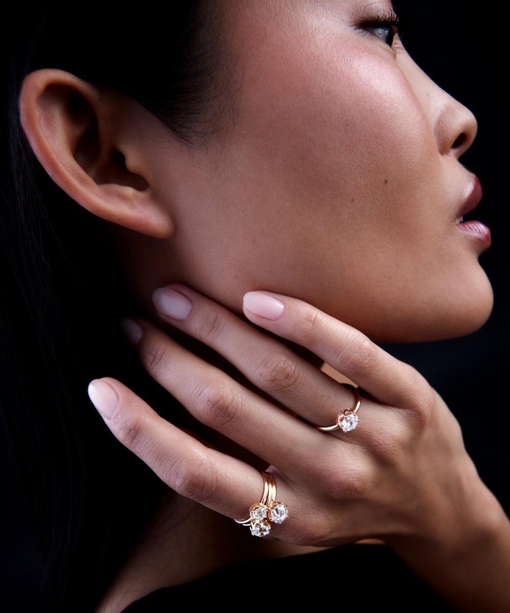 liberty london Selim Mouzannar 18ct Rose Gold Morganite Solitaire Ring