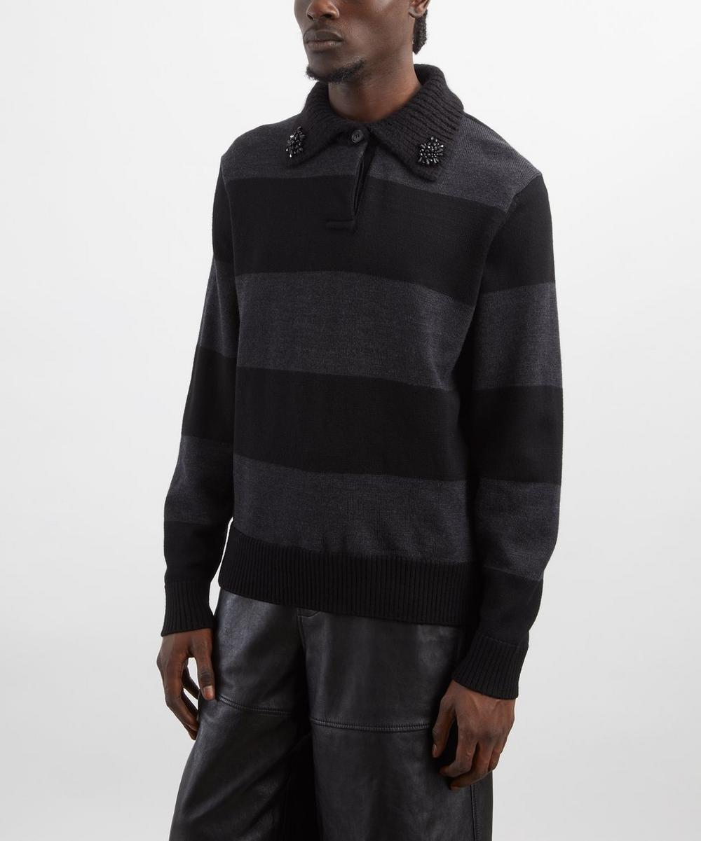 Liberty London Simone Rocha Embellished Fuzzy Collar Rugby Jumper