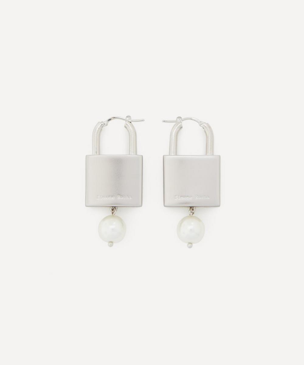 liberty london Simone Rocha Padlock Pearl Drop Earrings