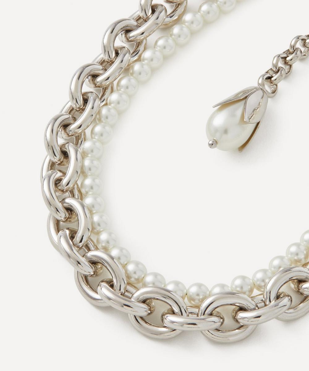 liberty london Simone Rocha Pearl and Chain Choker Necklace