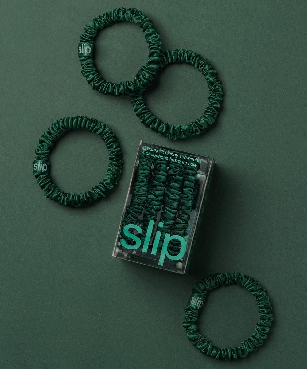 Liberty London Slip Forest Skinny Silk Scrunchies Pack Of 4