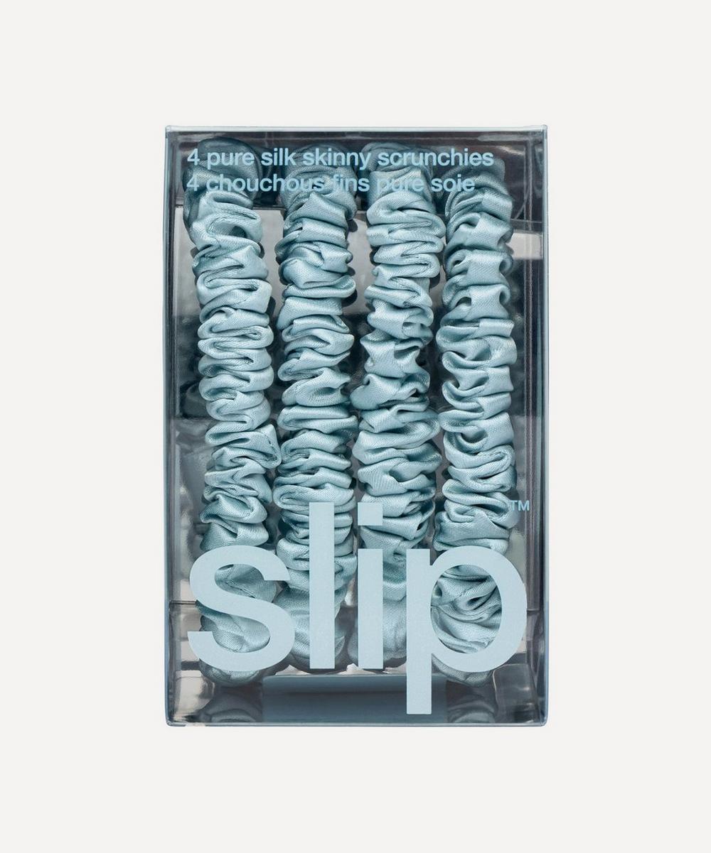 Liberty London Slip Sky Blue Skinny Silk Scrunchies Pack Of 5