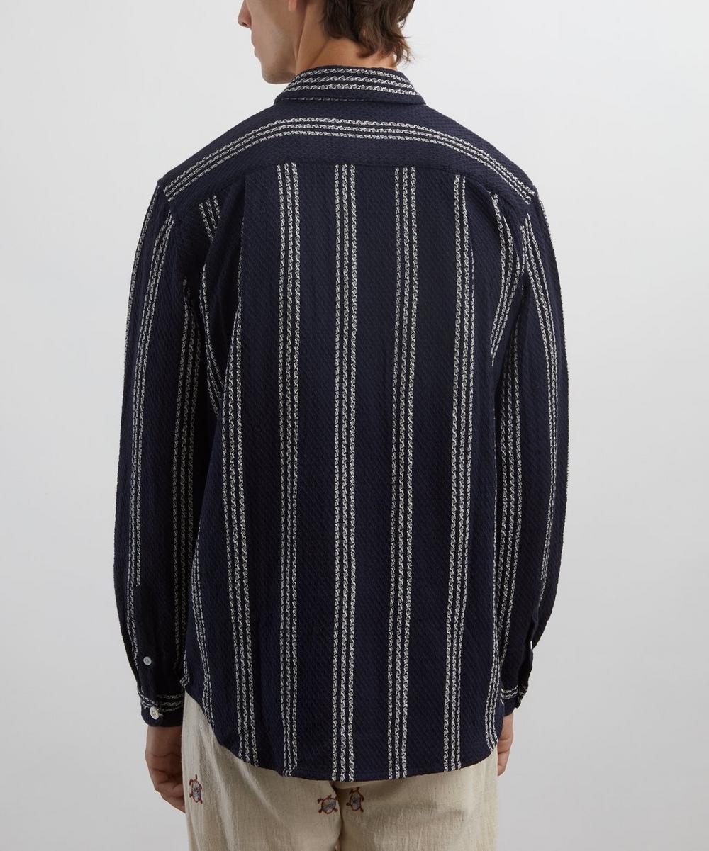 Liberty London SMR Days Navy And White Enamorados Cotton Waffle Shirt