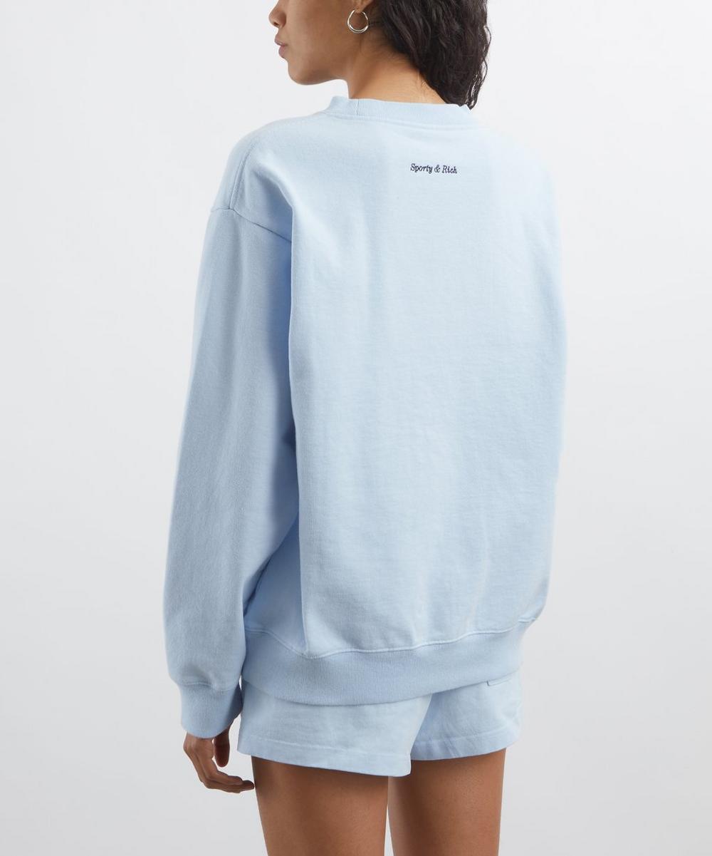 Liberty London Sporty & Rich Ciel-Navy Eden Crest Crew-Neck Sweatshirt