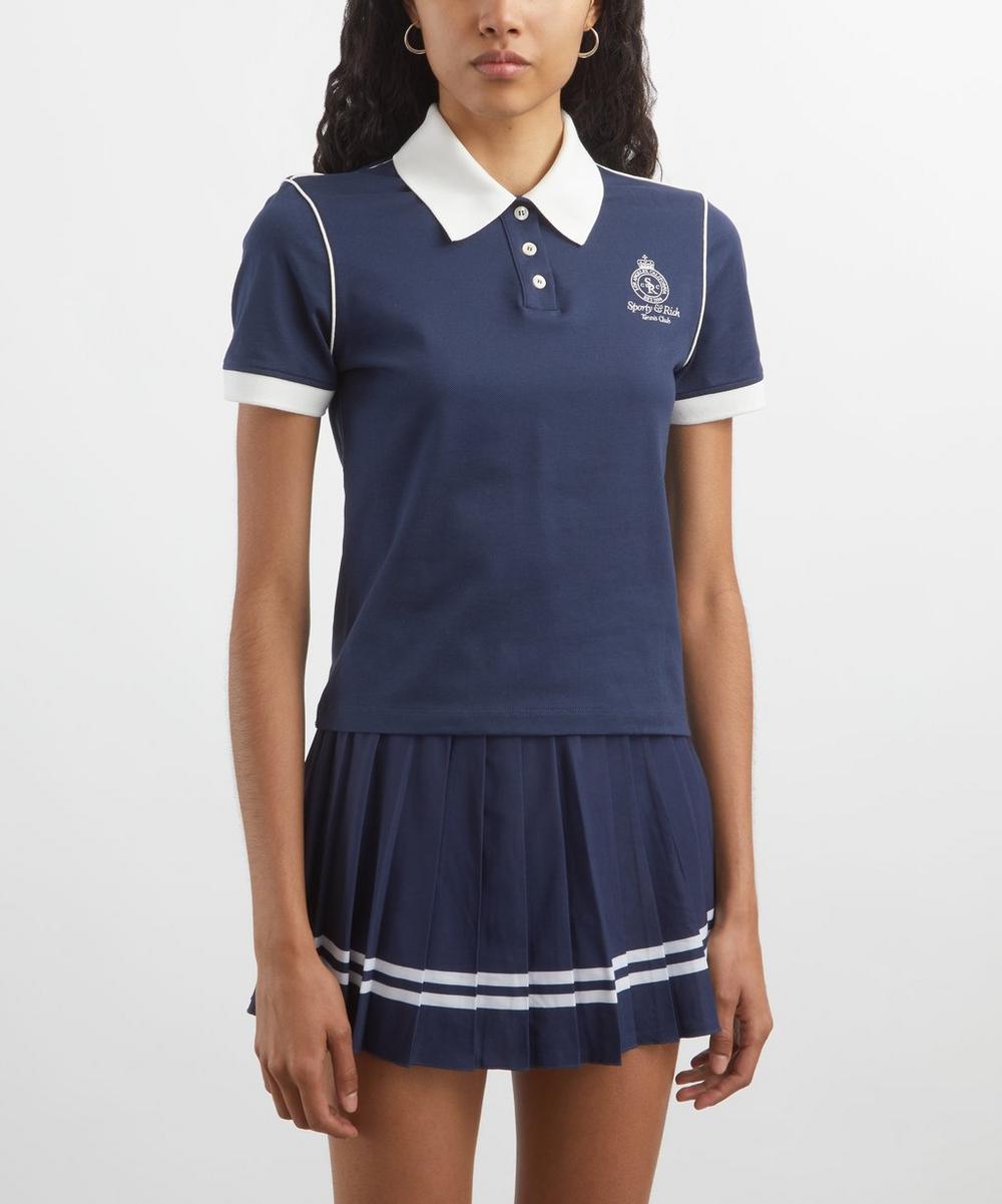 Liberty London Sporty & Rich Crown 70s Embroidered Piqué Polo Shirt