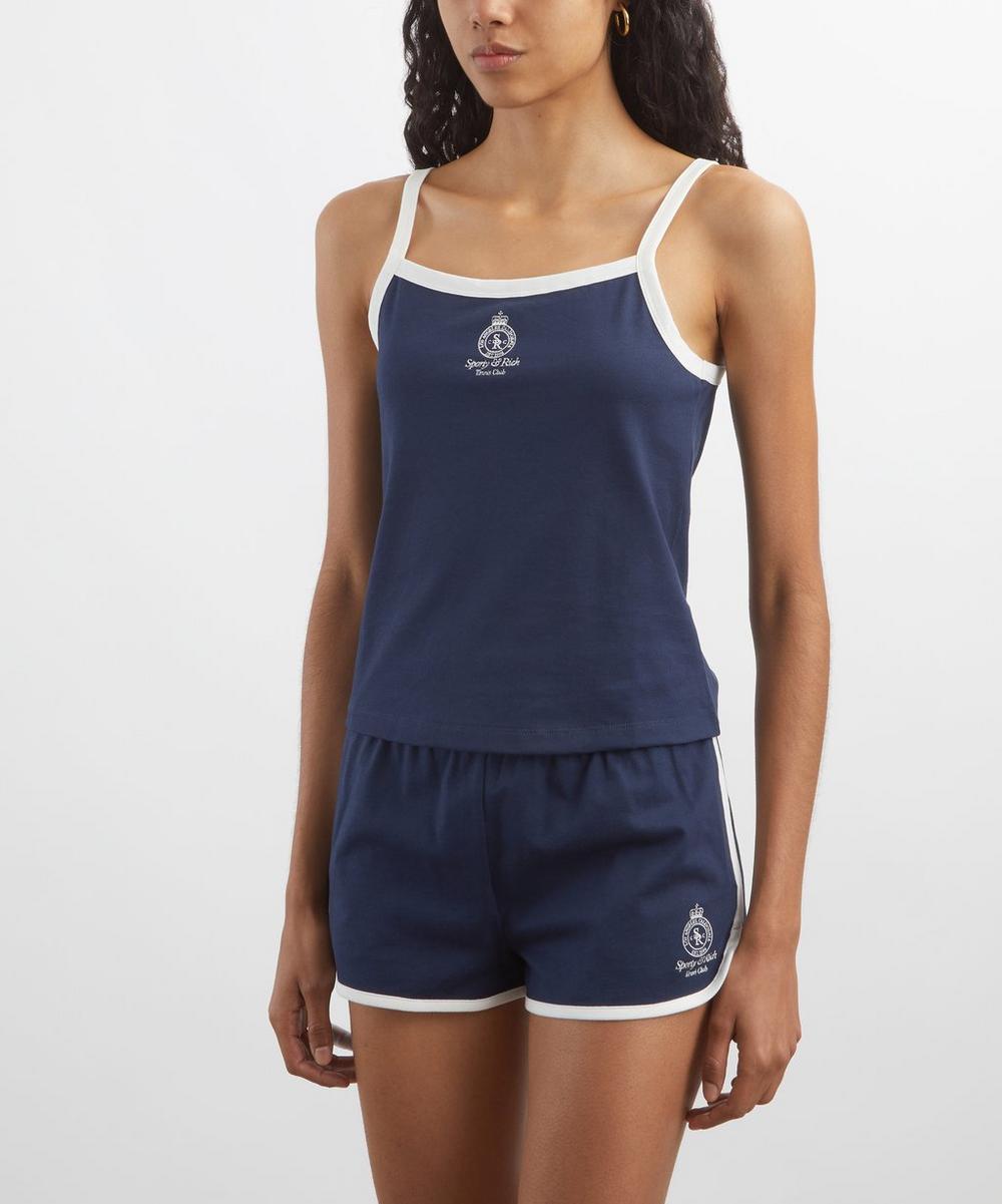 Liberty London Sporty & Rich Eden Crest Embroidered Piqué Tank Top