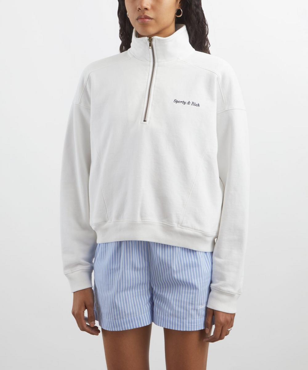 Liberty London Sporty & Rich Eden Crest Quarter Zip Sweatshirt