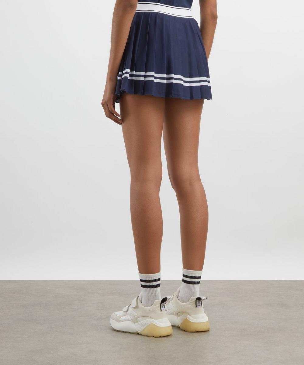 Liberty London Sporty & Rich Italic Logo-Pleated Skirt