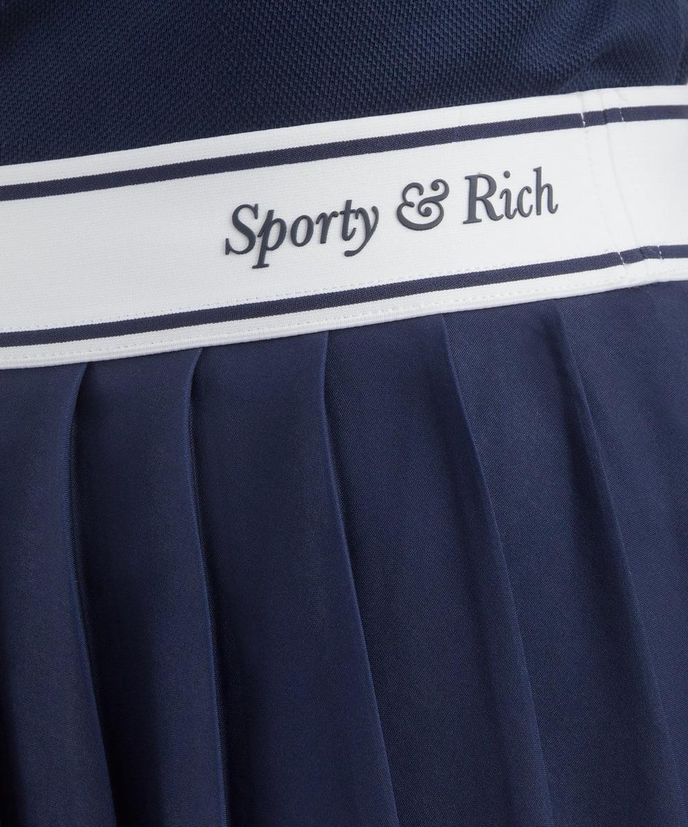 Liberty London Sporty & Rich Italic Logo-Pleated Skirt