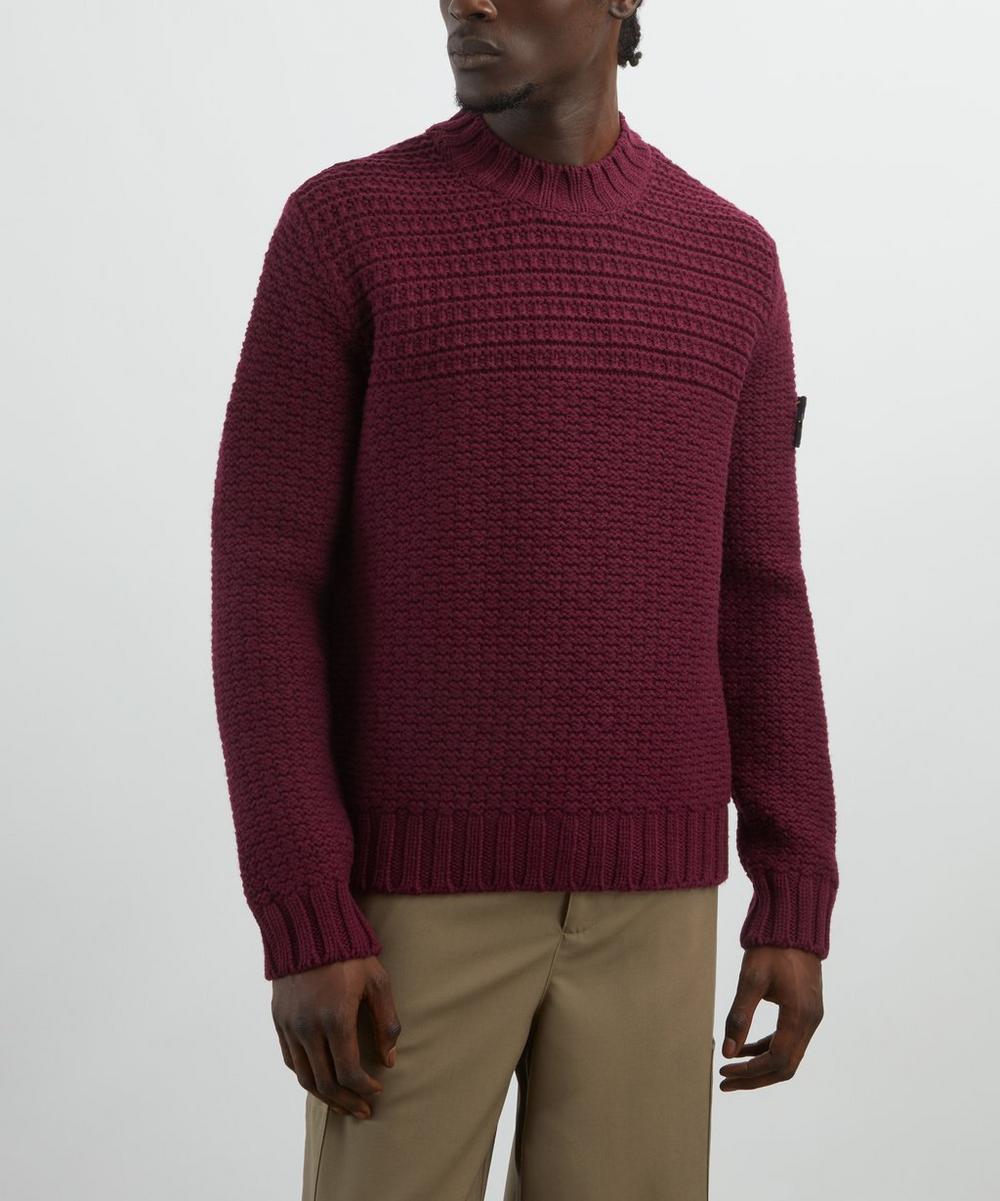 Liberty London Stone Island Bordeaux Textured Wool Jumper