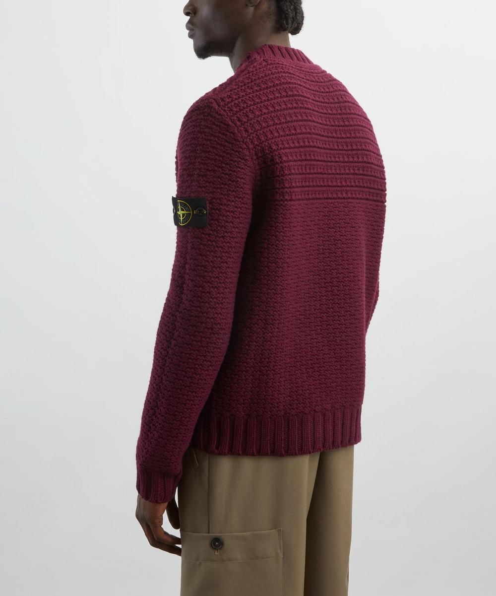 Liberty London Stone Island Bordeaux Textured Wool Jumper