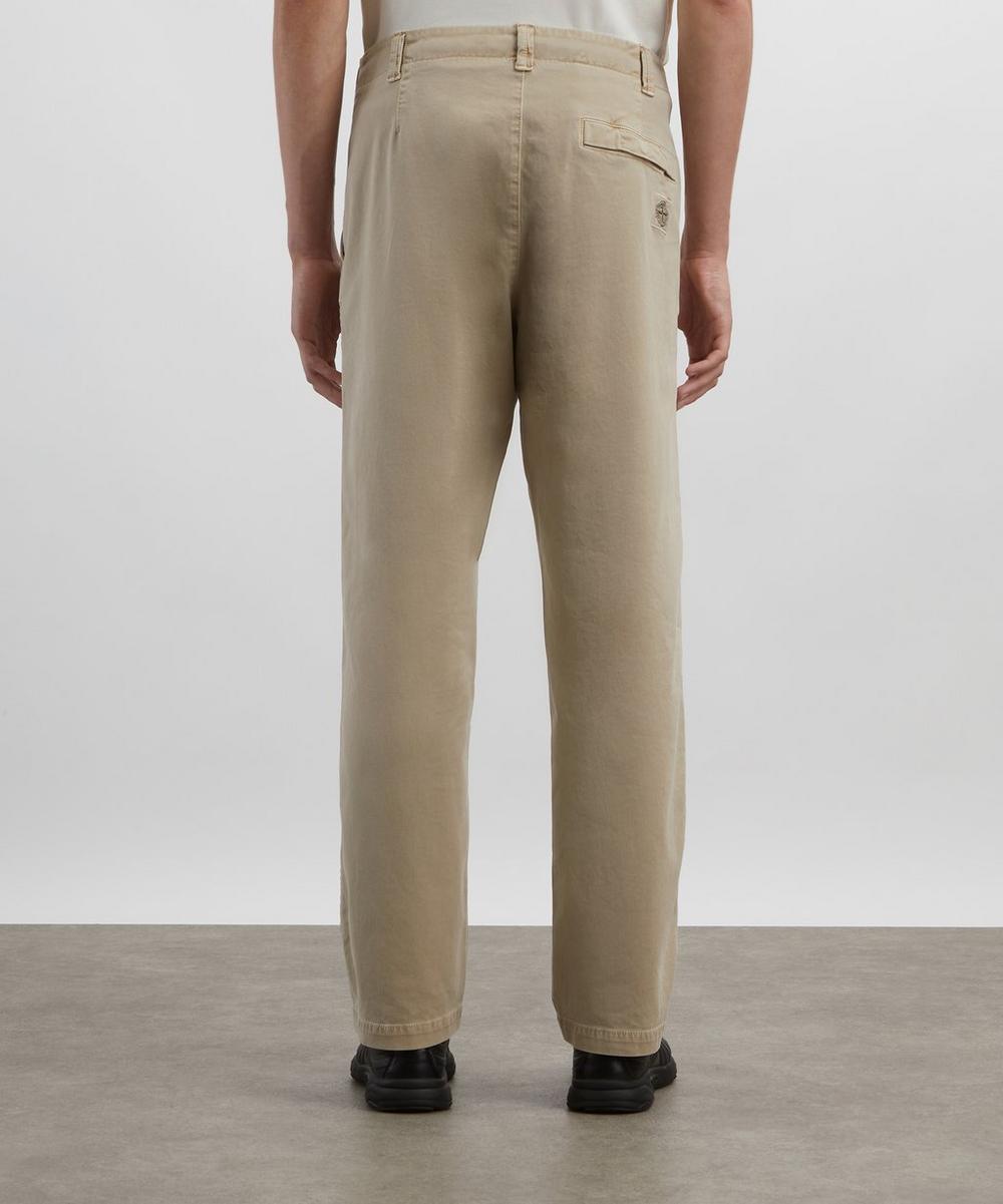 Liberty London Stone Island Stretch Broken Twill Cotton Old Effect Chino Trousers