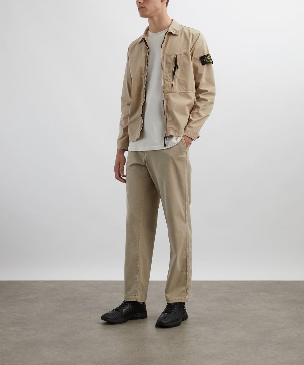 liberty london Stone Island Stretch Broken Twill Cotton Old Effect Chino Trousers