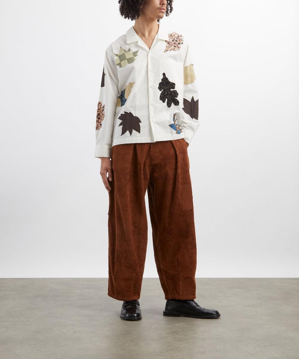 liberty london STORY mfg. Greetings Appliqué Bowling Shirt