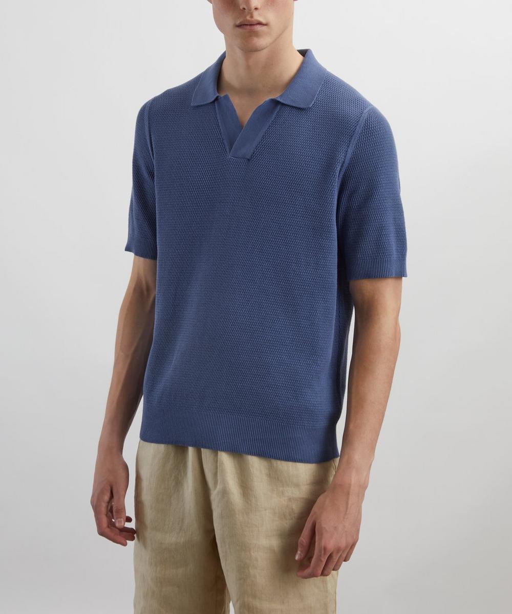 Liberty London Sunspel Compact Mesh Knit Polo Shirt