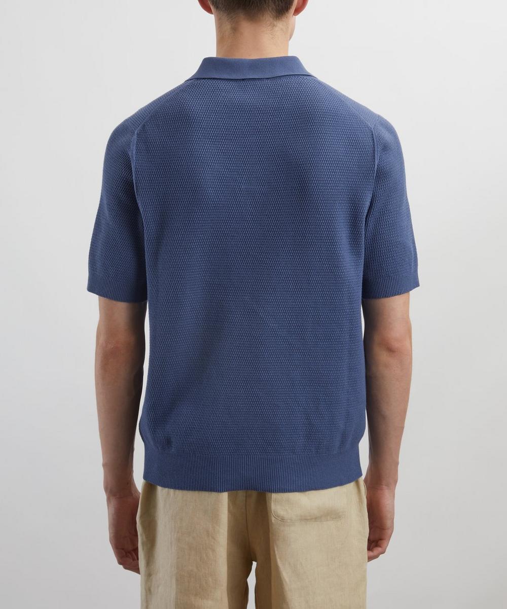 Liberty London Sunspel Compact Mesh Knit Polo Shirt