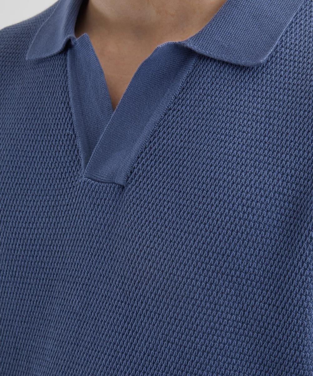 Liberty London Sunspel Compact Mesh Knit Polo Shirt