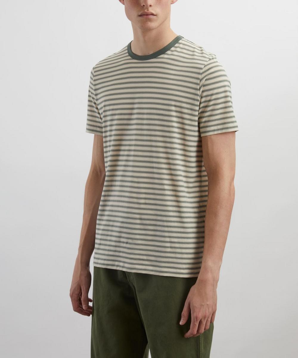 Liberty London Sunspel Dusk Green Vintage Stripe T-Shirt