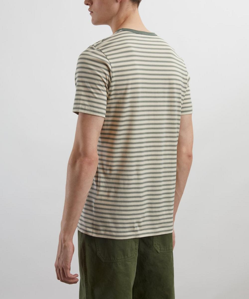 Liberty London Sunspel Dusk Green Vintage Stripe T-Shirt